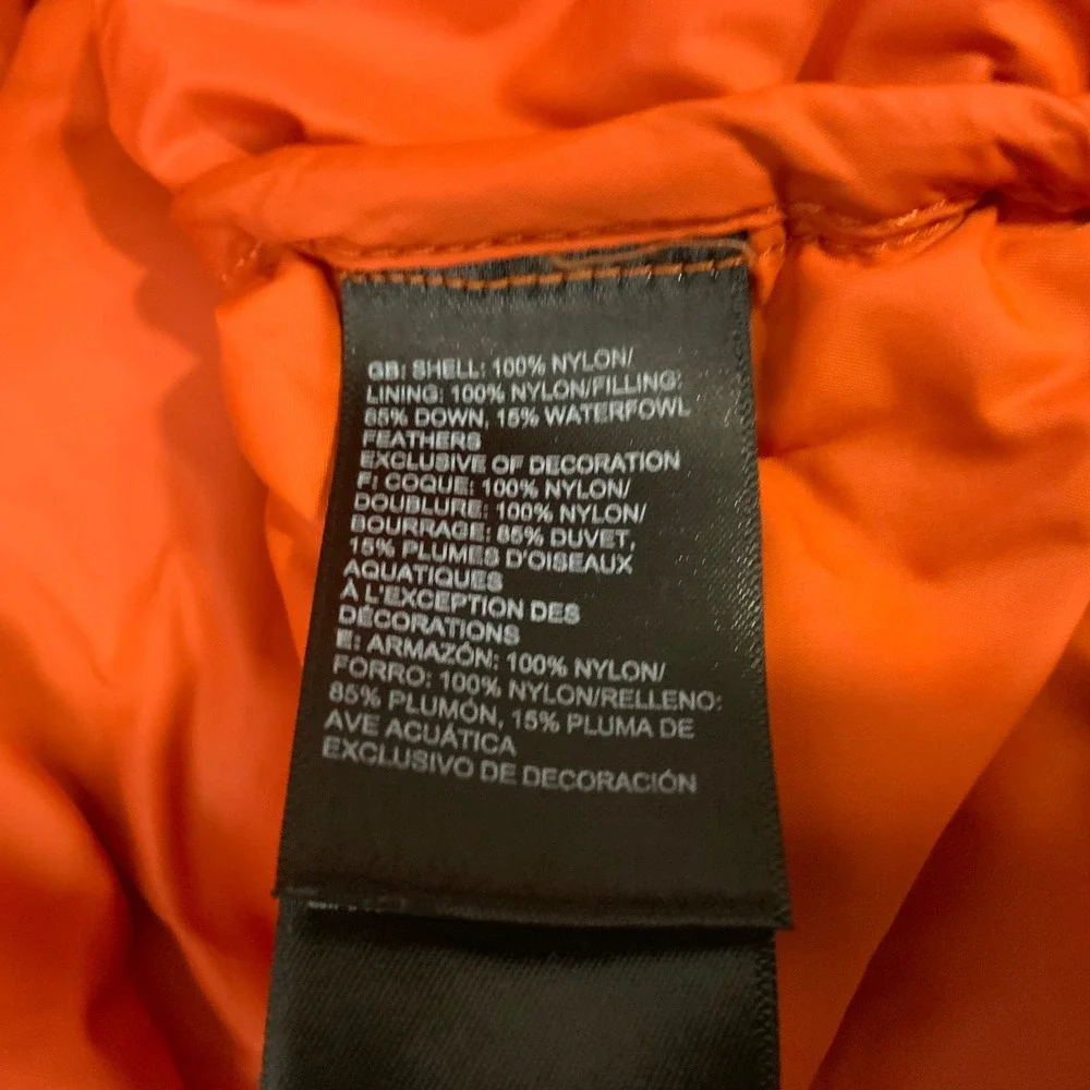 The North Face 700 Puffer Jacket Orange Goose Down Insulated Menswear - Picture 11 of 11